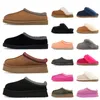 Luxe ontwerper Tazz Slippers Dames Tasman Slipper platform Rubberglaasjes Fur Loafers Slip-on schoenen Zwarte kastanje Vrouw Disquette Plate-Forme Sliders Sneakers