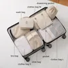 Duffel Bags 8Pcsset Large Capacity Luggage Storage Bags For Packing Cube Clothes Underwear Cosmetic Travel Organizer Bag Toiletries Pouch 230812