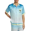 24ss Casablanca camisas Club de tenis camisa hawaiana camisa holgada de manga casablanc de moda para hombres y mujeres