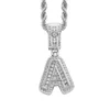 Collares colgantes Collar inicial de hip-hop A a Z Alphabet Hipster Micro Pave Square A-Z 26 Alphabets Letter