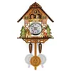 Wall Clocks Creative Retro Cuckoo Wall Clock Cuckoo Wood Pendulum Swinging Bird Decorative Hanging Time Alarm Clock Living Room Home Decora 230814