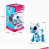 Animali elettrici/RC Mini robot cane con occhi a led Talking walking per cuccioli elettronici per cuccioli di cartone animato interazione hine kids dhrq9