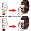 Cinture Beltox Women Reversible Leather Belt Belt 2 in 1 Ruotato 2 Anelli Goldle oro largo 3,4 cm