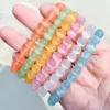 Strand Wholesale multicolore Powder Crystal Quartz Stone Natural Stone Streche Bracelet Elastic Cord Pulserase Bijoux Perles Lovers Woman Gift