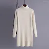 Maglioni femminili autunno inverno abbigliamento maglione corto spesso abito da donna a maniche lunghe a manica lunga mini femminile casual mini femminile sciolta