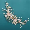 Clip per capelli Flower Hairpins a mano fascia laterale per la sposa Colore in oro in oro in metallo Floral Pearl HEEGLIE Accessorio