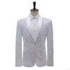 Men s kostymer blazers lyxiga glänsande gröna paljetter bling glitter blazer män sjal krage en knapp smoking mens bröllop party scen dräkt 230814