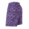 Shorts masculinos fã de letra de ouro imprimir troncos de praia casuais violeta escuro e confortável para roupas esportivas modernas calças curtas de tamanho grande