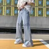 Men's Jeans 2022 Fashion Denim Men Show in Tide Brand Wide Leg Slit Trousers Jeans Hip Hop Streetwear New Hot Selling Casual Pants J230814