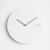 벽 시계 창조적 미니멀리스트 흰색 나무 현대 북유럽 시계 주방 큰 음소거 홈 시계 C5T065
