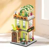 Blocchi creativi Street View Dessert Shop Music Restauranti Coffee House Flower Building Building Micro Brick Particles Toys for Gifts R230814