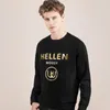 Herrtröjor hellenwoody mens bronsning tryckt logotyp lyxig bomullsblandning tröjor casual slim-fit huvkläder