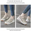 Chaussures kaki pour femmes, nouveaux modèles d'explosion de printemps, en cuir, sport décontracté sauvage, fond épais, vieilles chaussures blanches oo1, 2022