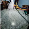 Bridal Veils Oryginalne prawdziwe 3 -metrowe Katedralne cekiny cekiny Bride Wedding Weselna z akcesoriami grzebienia do włosów 2023