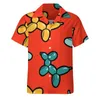 Casual shirts voor heren ballon dierenhonden grappige ballonnen print strandhirt Hawaiian Novely Blouses Men Gedrukt Big Size 3xl 4xl