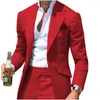 Men's Suits Causal Mens Single Breasted Notch Lapel Costume Homme Slim Fit Formal Business For Wedding Groom Prom Dress Blazer 2 Pcs