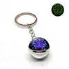 Keychains MyJiebin 2023 Twaalf Constellations Time Gem Pendant 20mm Glow Glass Ball Metal Keychain Accessoires