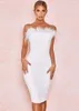 Casual Dresses Vintage Party Dress Sexig Bodycon Bandage Feather Women Wedding Streetwear