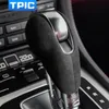 Alcantara Wrap Leather Car Gear Shift Knob Cover ABS Auto Stickers Decals for Porsche Macan Panamera Boxter 719 911 Accessories2918