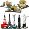 Blocks City Architecture Building Blocks Space Needle Big Tower London New York Paris Construction Toys for R230814