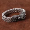 Charm Bracelets Vintage Edelstahl Viking Wolf Head Armband Modie Armbands für Männer Punk Biker Norse Schmuckzubehör 230814