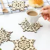 Tafelmatten houten sneeuwvlok mok onderzetters houder chic drinks koffie thee cup mat decor 120 stcs/lot sn2935