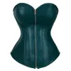 Women's Shapers Women Steampunk Faux Leather Corsets Gothic Zipper Front Corset Bustiers Sexy Lingerie Top Body Shaper Plus Size S-6XL Green Red 230812