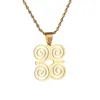 Colliers pendants Collier de symbole africain en acier inoxydable