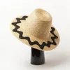 Cappelli larghi brim x376 retrò top piatto ondulato cappello da sole con cappello da sole Summer per donne Panama Beach