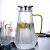 Bottiglie d'acqua Brocca in vetro da 1800 ml con coperchio Soccia di grande capacità di caraffa per le bevande fredde per bevande fredde