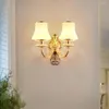 Wall Lamps European Petal Lamp Bedside Gold Single-Head TV Background Bedroom Room Living Corridor Stair Light