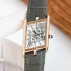 Homens tanque relógio esqueleto relógios designer nmhe alta qualidade mecânica movimento automático uhr montre carter prx luxe com caixa reloj hombre