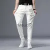 Men's Jeans Spring Summer White Hot Drill Ripped Cowboy Korean Style Streetwear Men Washed Luxury Holes Slim Hiphop Stylish Jeans Trousers J230814