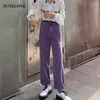 Jeans de mujeres Jundain High Winist Purple Harajuku Corea Ulzzang Denim Pantalones Mujeres Mujeres salvajes diarios de niñas casuales pantalones sueltos