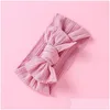 Hair Accessories Pcs/Lot Born Baby Girls Ribbed Bow Headband Knit Wide Nylon Elastic Band Shower Gift Po Props Drop Delivery Kids Mat Dhpay