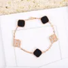 Topkwaliteit vrouw ketting armbanden vier blad klaver ontwerper van bracelet luxe sieraden vrouwen goud bedelarmband 833