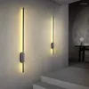 Lámparas de pared Nordic Led más largo Luces simples Sala de estar Decoración de fondos de cocina Lámpara de estudio de estudio de estudio de dormitorio Lámpara negra