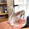 Decorative Objects Figurines 3 Colors Bigger Swan Crystal Glass Figurine Collection Diamond Swan Animal Paperweight Table Ornament Decor Wedding Decor 230812