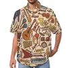 Men's Casual Shirts White Music Notes Blouses Man Note Worthy Print Hawaiian Short Sleeves Custom Trending Oversize Vacation Shirt