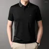 Heren Polo's Zomer High End Rapel Polo Shirt Business Casual Pocket Embroidery Mode Quality Cotton Designer Korte mouw T-shirt M-4XL
