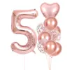 Decorazione 10 pezzi palloncini buon compleanno palloncini con numeri in oro rosa quinta ragazza compleanno matrimonio decorazioni per baby shower