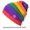 Beanie/Skull Caps Women Men Winter Knitted Snow Ski Beanie Hat Rainbow Striped Baggy Slouchy Cap