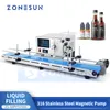 ZONESUN Automatic Liquid Bottle Filling Machine Juice Filler Magnetic Pump Conveyor Small Scale Production ZS-MPYT250C