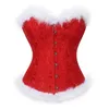 Kemerler L93f Noel Cosets Noel Baba Kostüm Kadınlar Dantel Up CorSet Budier Lingeries
