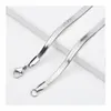 925 Sterling Zilveren Ketting Kettingen 4mm Snake Flat Link Chain Korte Choker Blade Kettingen van Sleutelbeen Accessoires Sieraden voor Mannen Women0252