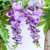 Dekorativa blommor konstgjorda wisteria girland falska blomma kransar 190 cm för utomhus inomhus bröllop vägg sovrum dekoration