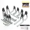 Hooks Rails 10pcs/set Heavy Duty Iron Hooks 40Lbs Wall Mounted w/screws 2-head Garage Sturdy Hanger fit Chair/Bike/Ladder Black/Gray/Orange 230812