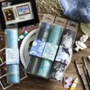 Gift Wrap 1Set 20cm*5m pappersförpackning Art Museum Series Van Gogh Starry Sky Diy Gift Wrapping Paper Wallpaper Flower Wrapping Paper R230814