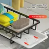 Küchenlager Organizer Waschbecken Rack Schwammhalter Handtuch Abflussschale mit Abflusswanne
