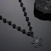 Pendant Necklaces Rhinestone Sun Flower Necklace Stainless Steel Pearl For Men Korean Fashion Punk Cool Jewelry